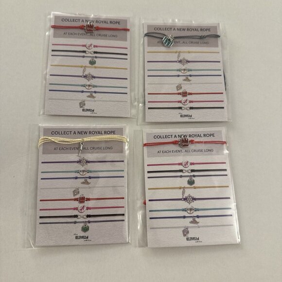 Effy Jewelry - New Effy Rope Bracelet Royal Caribbean Cruise Ship Charm Set Of 4 Red Green D16